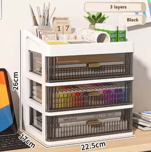 Transparent Drawer Storage Desk Stationery Organizer Box