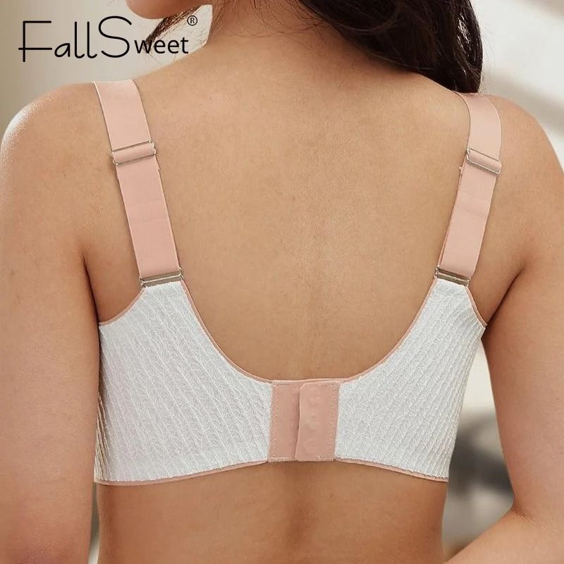 FallSweet Plus Size Seamless Wire Free Push Up Comfort Bralette