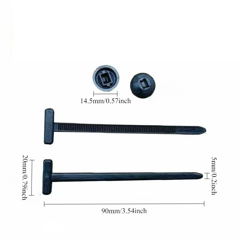 Universal Nylon Cable Tie Buckle, Auto Fastener Screw Replacement Clip, Secure Car Fender, Trunk, Engine Guard