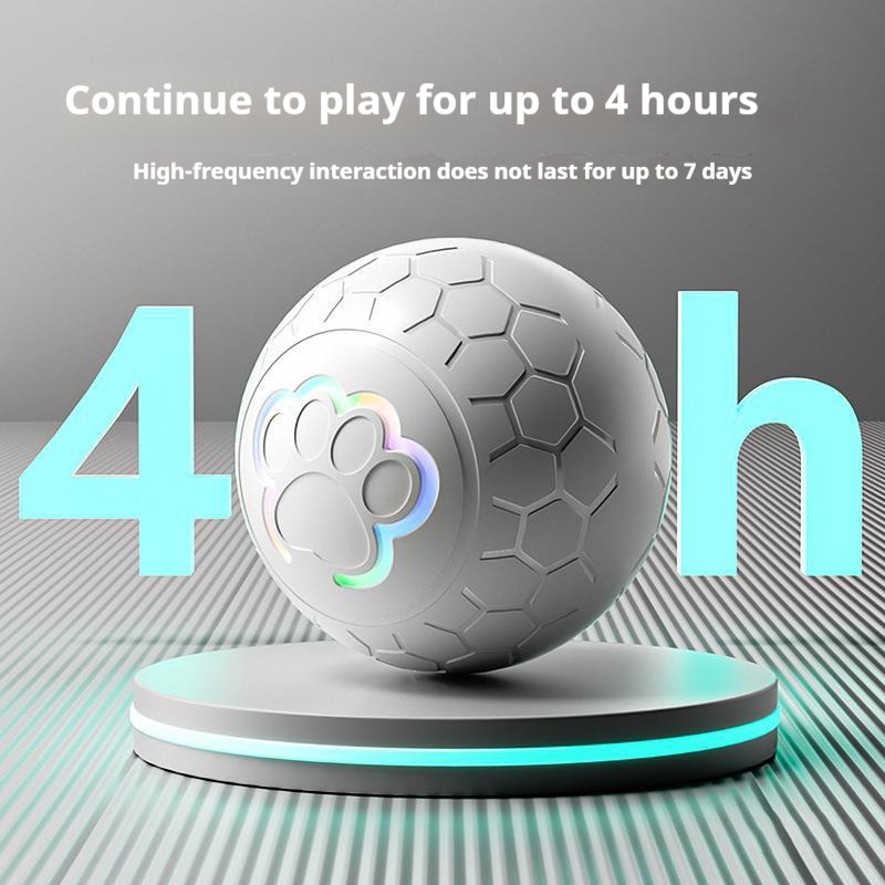 USB Automatic Bouncing Smart Dog Toy Ball, Electronic Interactive Pet Toy Ball with Rolling Motion & RGB Lights