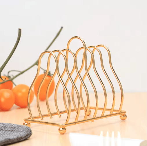 Small Gold & Silver Iron Triangular Dish Draining Shelf