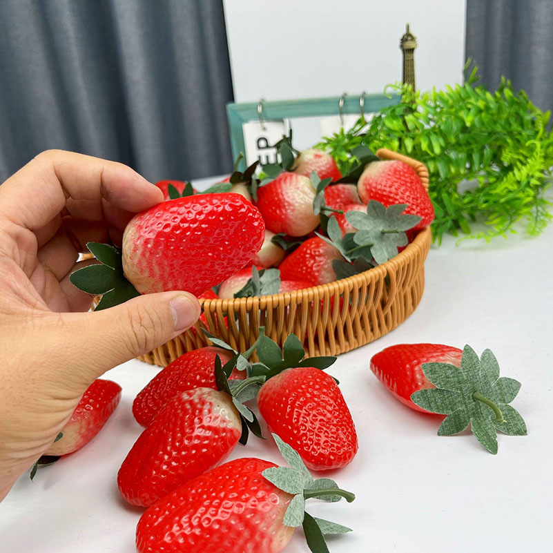 Artificial Strawberries Fake Fruit for Home Party Decor Photography Prop