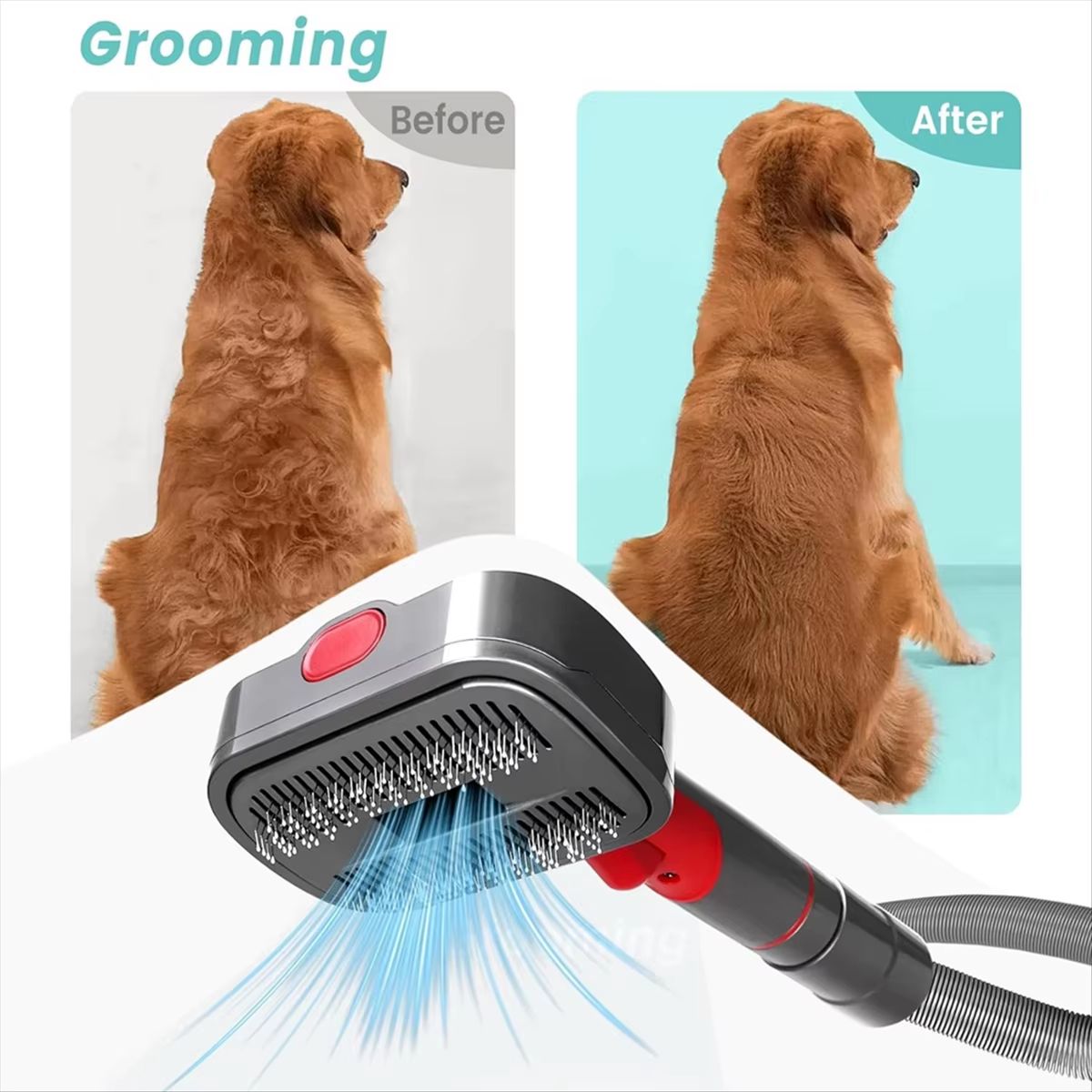 Dog Grooming Kit for Dyson Vacuums – Pet Grooming Brush & Hair Removal Attachment Tool