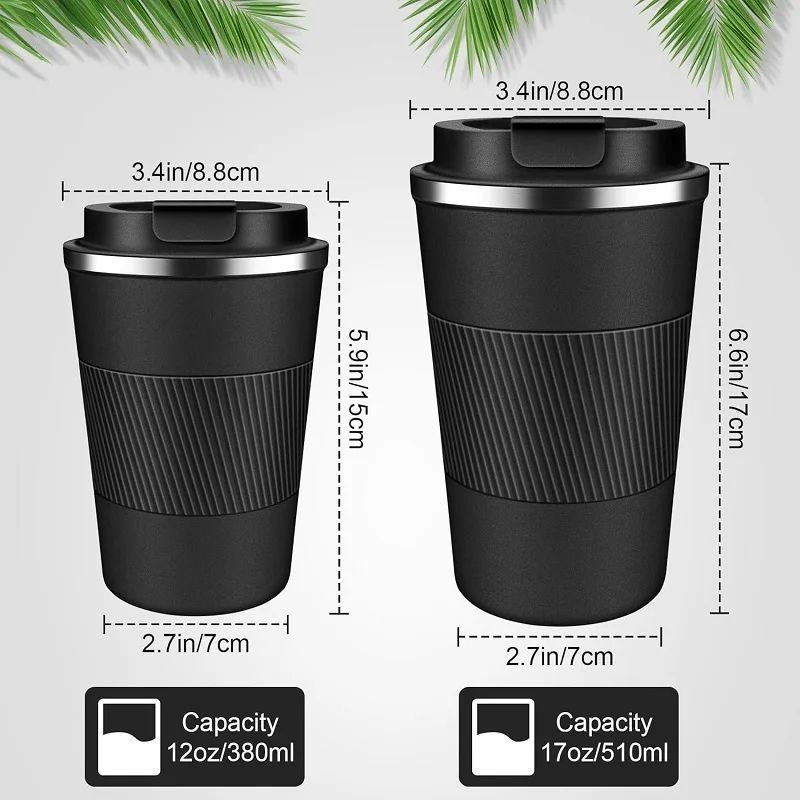 304 Stainless Steel Leakproof Travel Coffee Mug – Double Wall Insulated Thermal Bottle