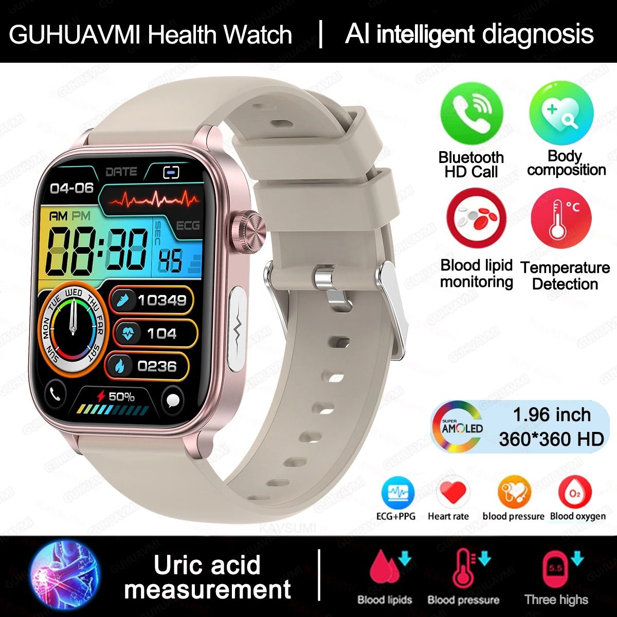 AI Health Diagnostic & Body Composition Smartwatch