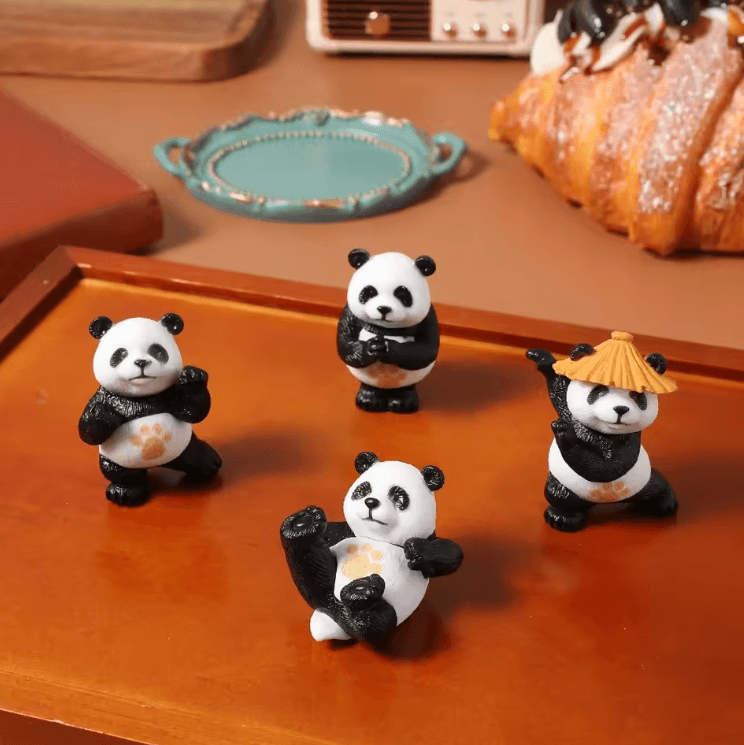 Mini Kung Fu Panda Figurine – Cute Desk & Bonsai Animal Decor Ornament