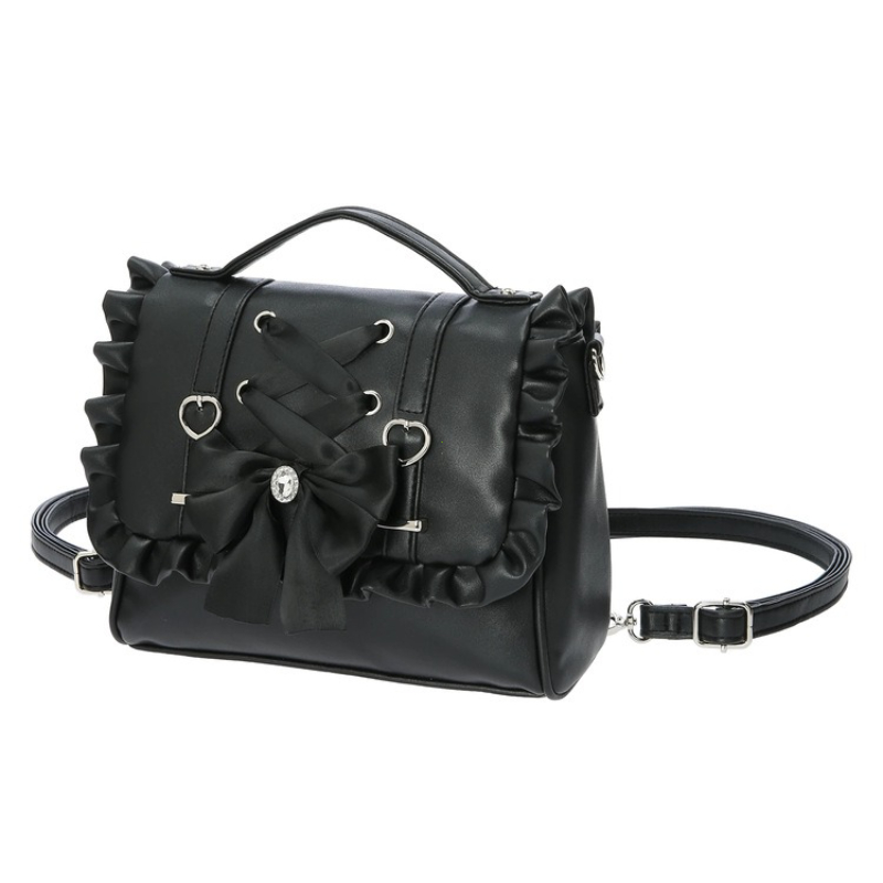 Casual PU Leather Crossbody Handbag Backpack Double Shoulder Ita Bag
