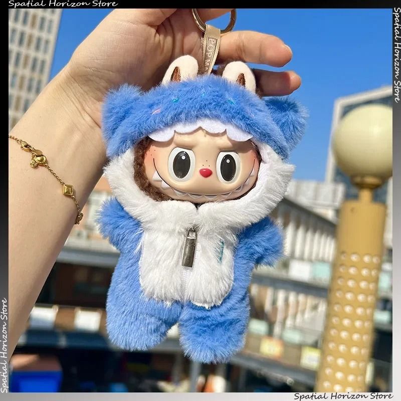Kawaii Shark Onesie Outfit for Labubu Idol V1 V2 Mini Dolls Plush Clothing Accessory