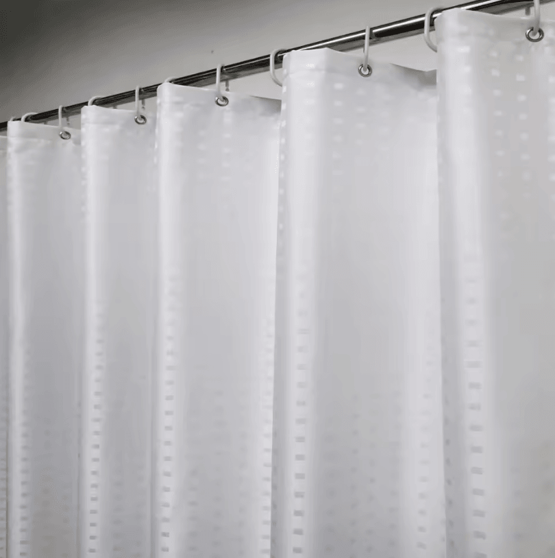 Hotel-Grade Water Repellent Polyester Shower Curtain – Durable Fabric Bathroom Liner with Weighted Bottom