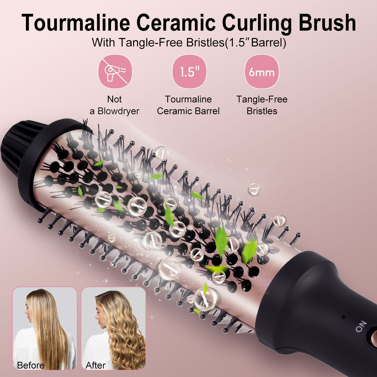 Hatteker Electric Curling Comb Hair Styling Brush for Effortless Waves and Volume