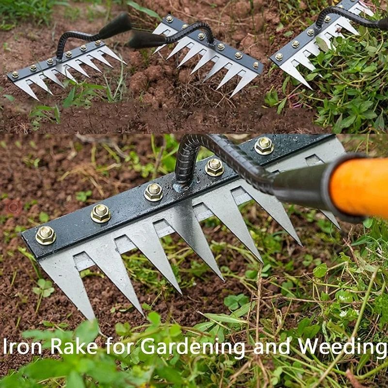 Heavy-Duty Carbon Steel Garden Hand Rake