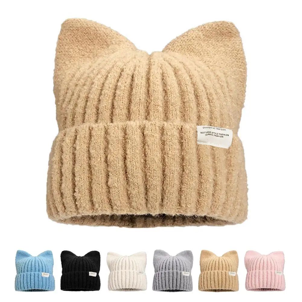 Cute Cat Ear Knitted Winter Beanie