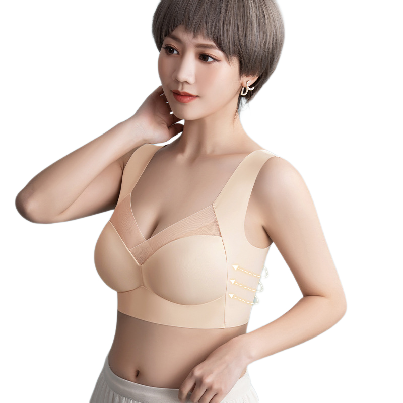 Women's Breathable Sports Bra, Patchwork Mesh Push Up Brassiere, Inner Support Padded Gym Vest, Workout Tops