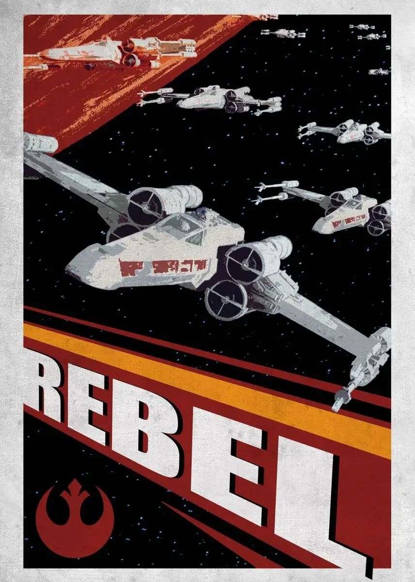 Galactic Retro Space Poster Tatooine Canvas Movie Wall Art