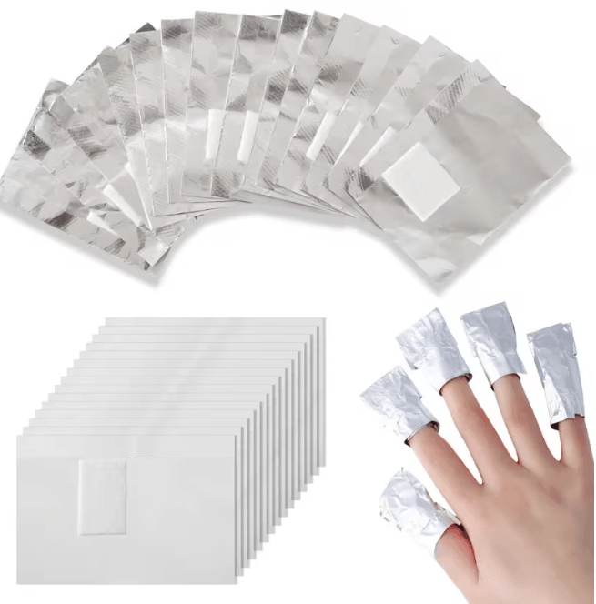Aluminum Foil Nail Removal Wraps 100 Pack Soak Off Gel Polish Remover