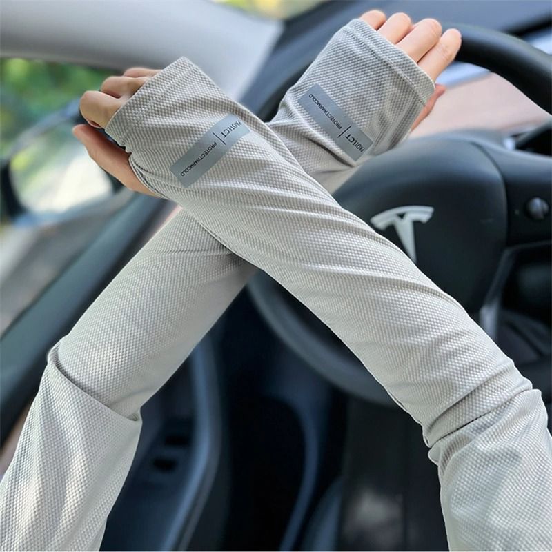 Mens Large Size Japanese Ice Silk Sun Protection Sleeves - Summer UV Arm Covers