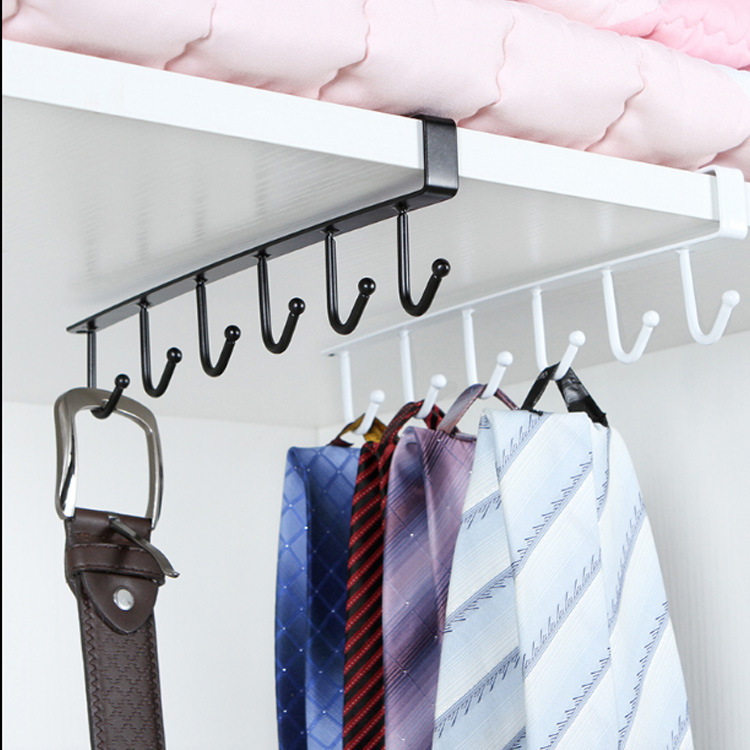Multifunctional Hook Coffee Cup Holder Shelf – Sturdy Storage Rack for Kitchen or Wardrobe