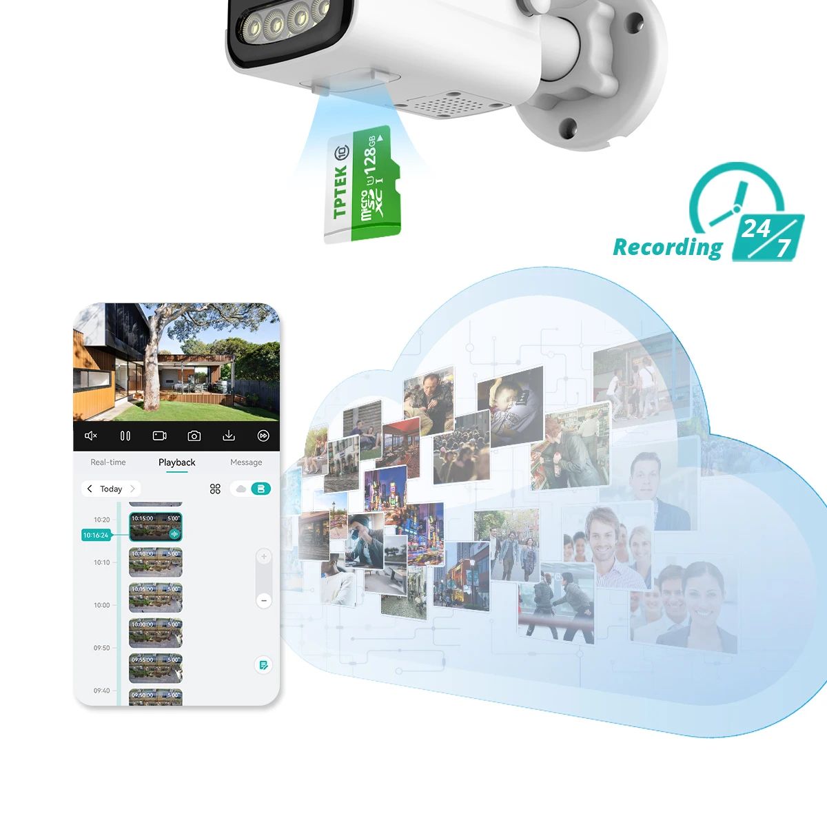 4K 8MP Outdoor WiFi IP Security Camera with AI Human Detection and iCSee App