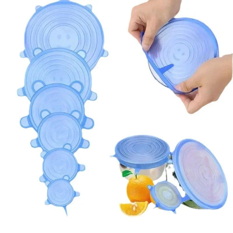 Reusable Silicone Stretch Lids – 6 Piece Airtight Bowl Covers Set