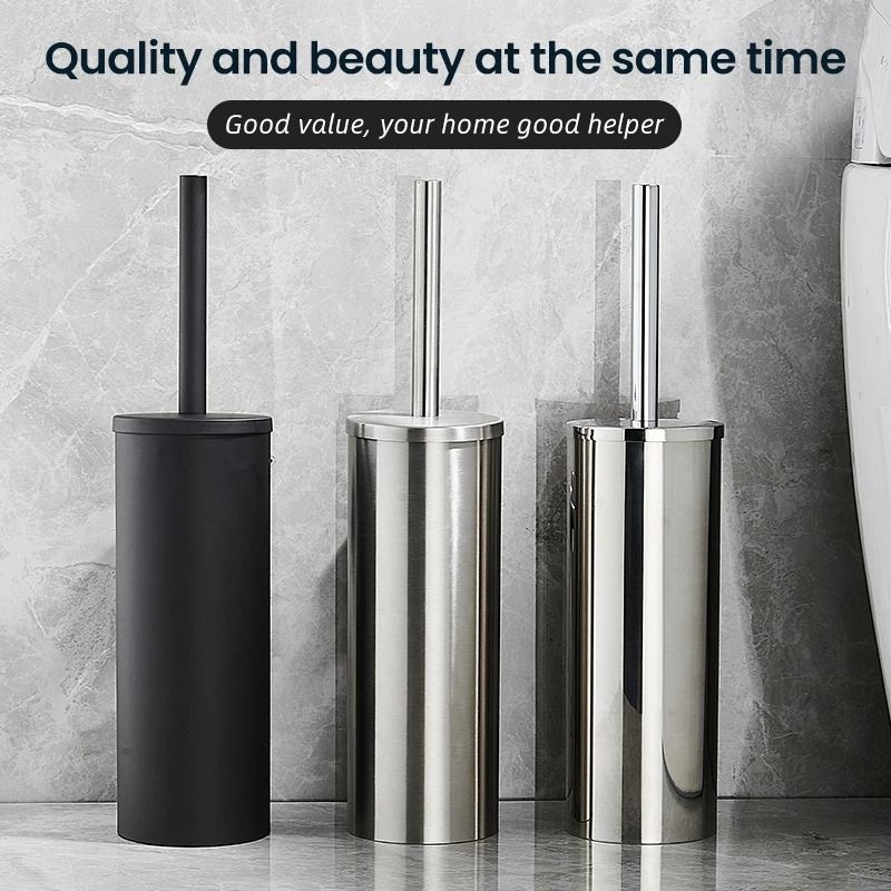 Stainless Steel Wall-Mounted Toilet Brush Set