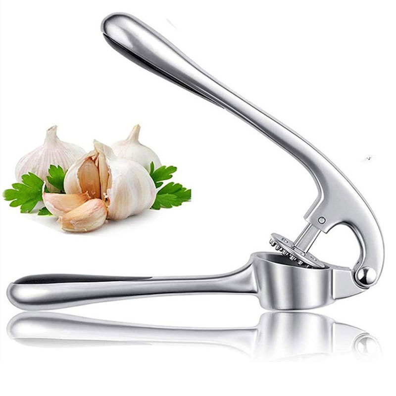Stainless Steel Garlic Press Rocker Easy Clean Garlic Crusher & Kitchen Garlic Mincer