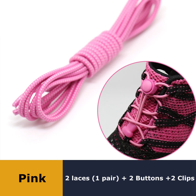 Elastic No Tie Shoelaces, Quick Rubber, Sneakers, Lazy Laces, Round Shoestrings, Stretching Lock