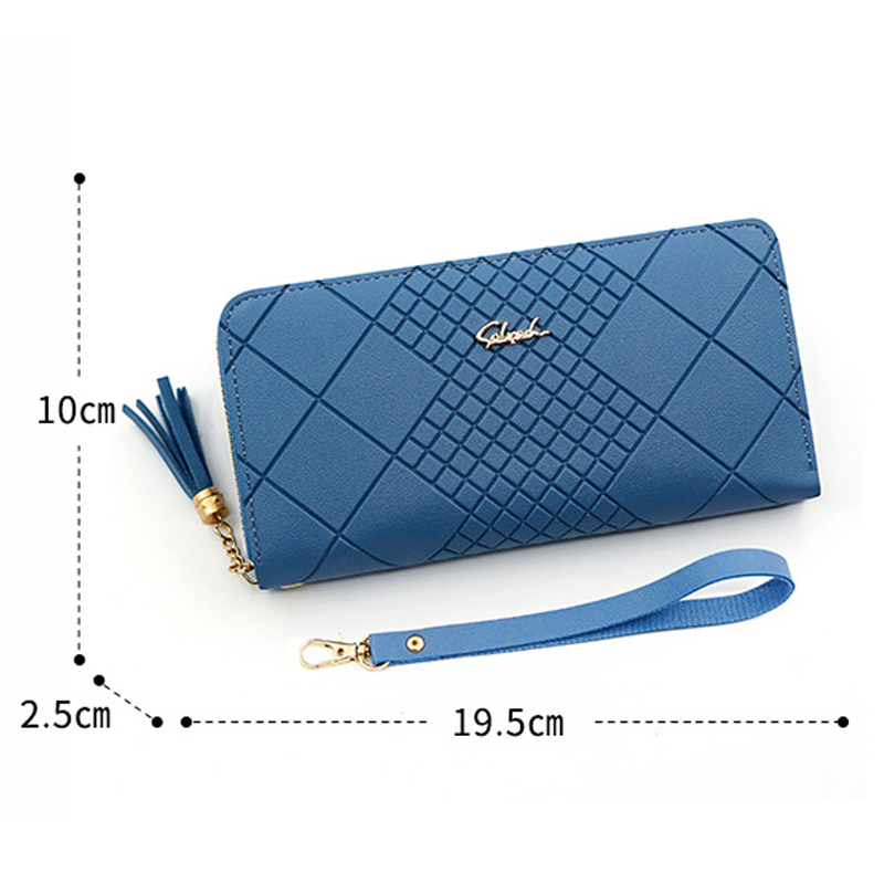 Large Capacity Zipper Coin Purse with Card Holder, Women's Long PU Leather Wallet, Stylish Wristlet Phone Handbag