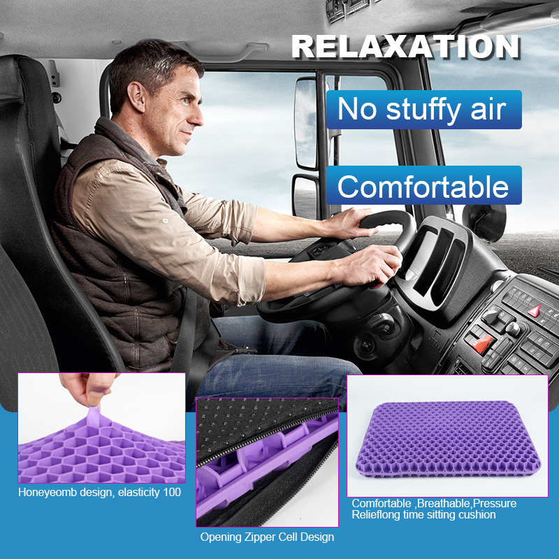 Summer Breathable Gel Seat Cushion, Home Office Wheelchair Chair Cars Honeycomb Design