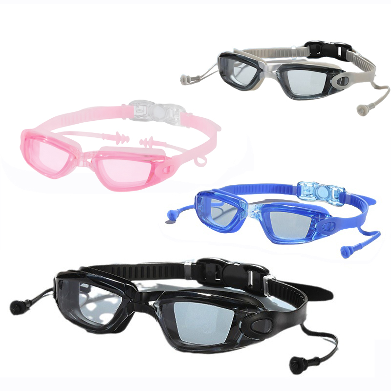 Anti Fog Swimming Goggles with Earplugs & UV Protection