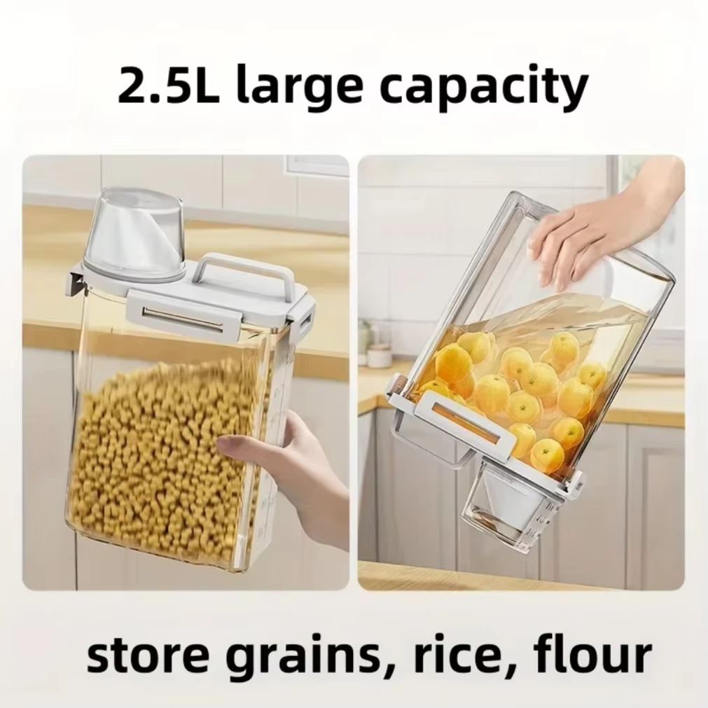 Airtight Grain Storage Container 2.5L Food Grade Rice Keeper Box