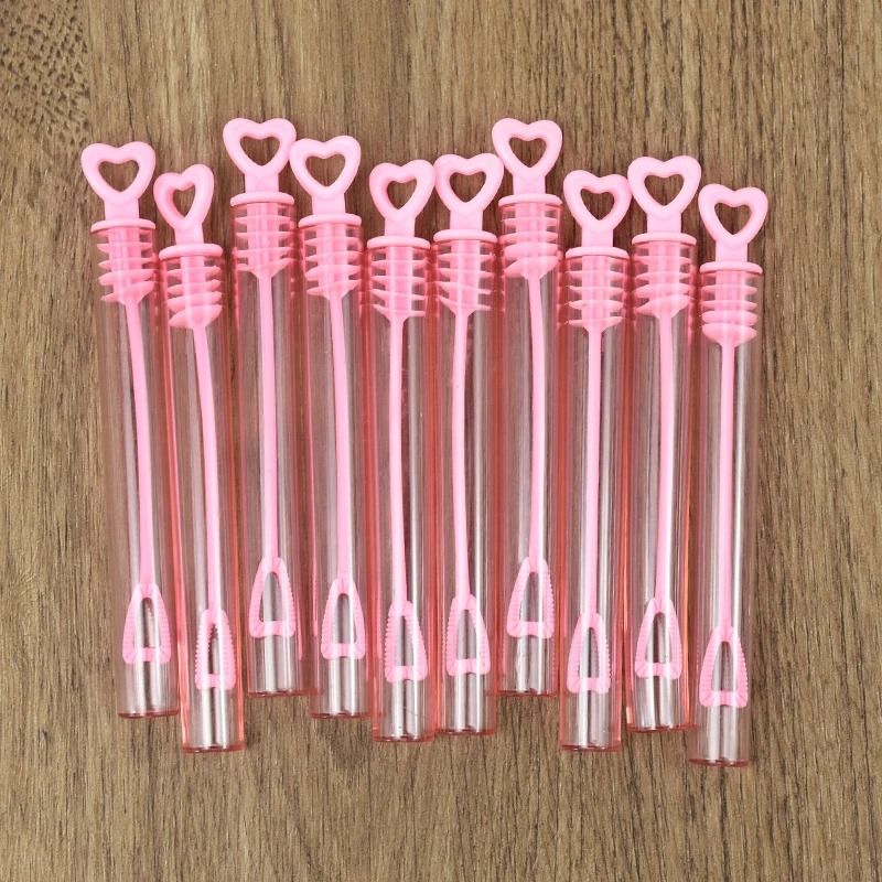 10-Piece Heart Wand Bubble Soap Tubes