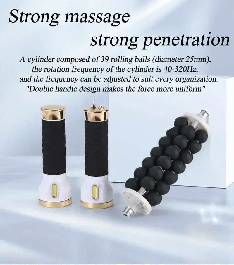 Lymphatic Drainage Massager Roller, Cellulite Reduction Body Contouring Cylinder Therapy Tool with Rolling Beads