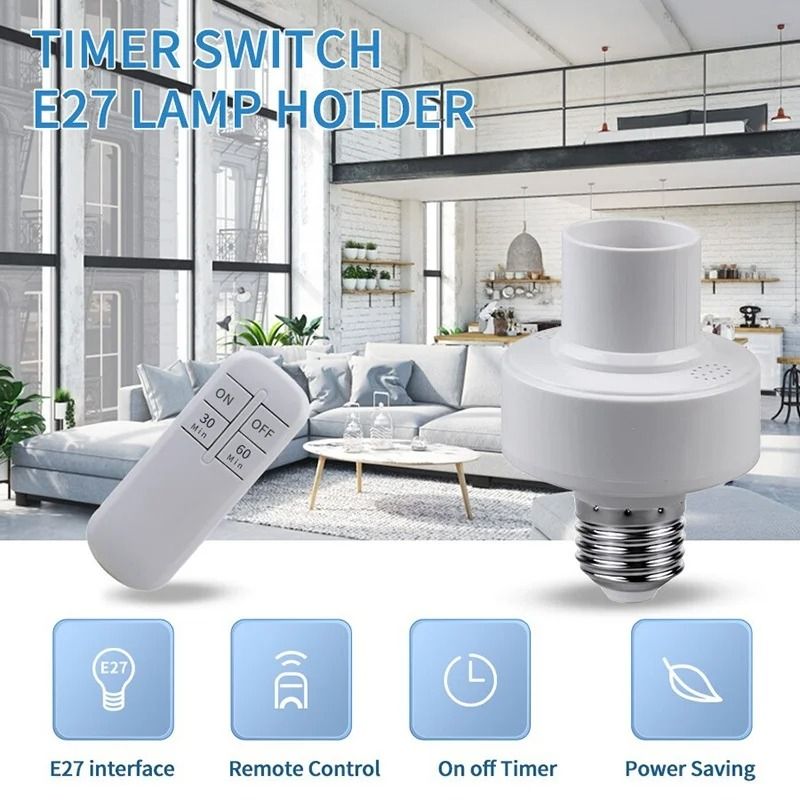 Professional High Performance E27 Smart Timer Lamp Holder and Wireless Remote Control Lighting System
