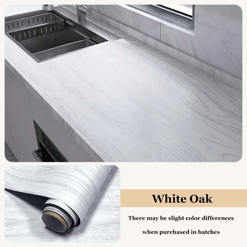 Wood Grain Peel & Stick Cabinet Film - Waterproof, Flame-Retardant Kitchen Renovation Wrap
