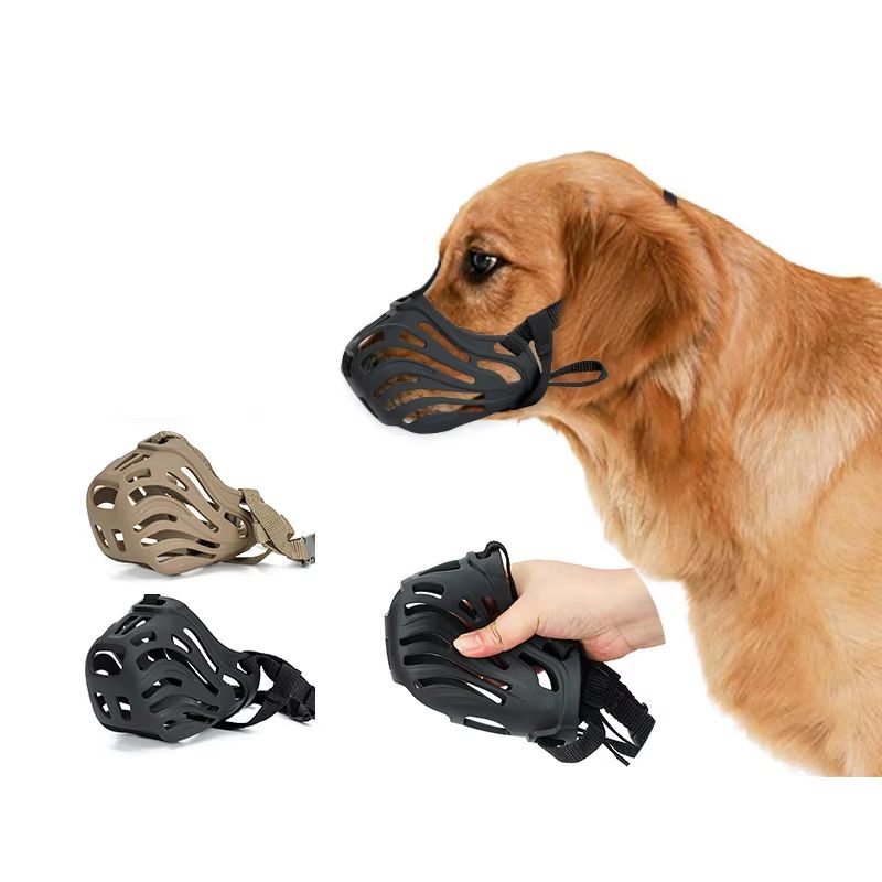 Adjustable Dog Muzzle for Small to Medium Dogs Breathable Mesh Mouth Guard with Comfort Fit Strap