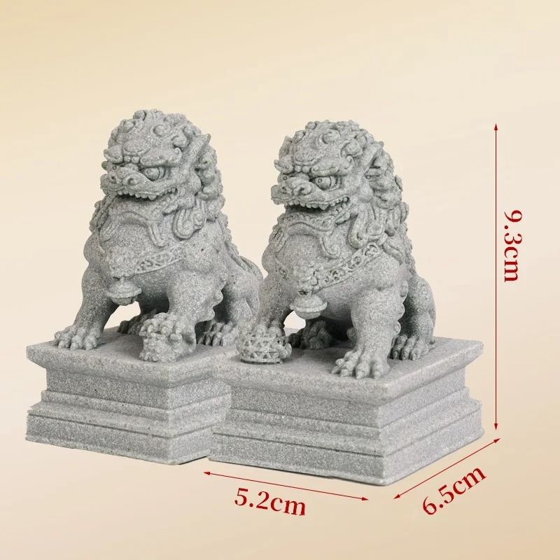 Lucky Wealth Stone Guardian Lion Pair
