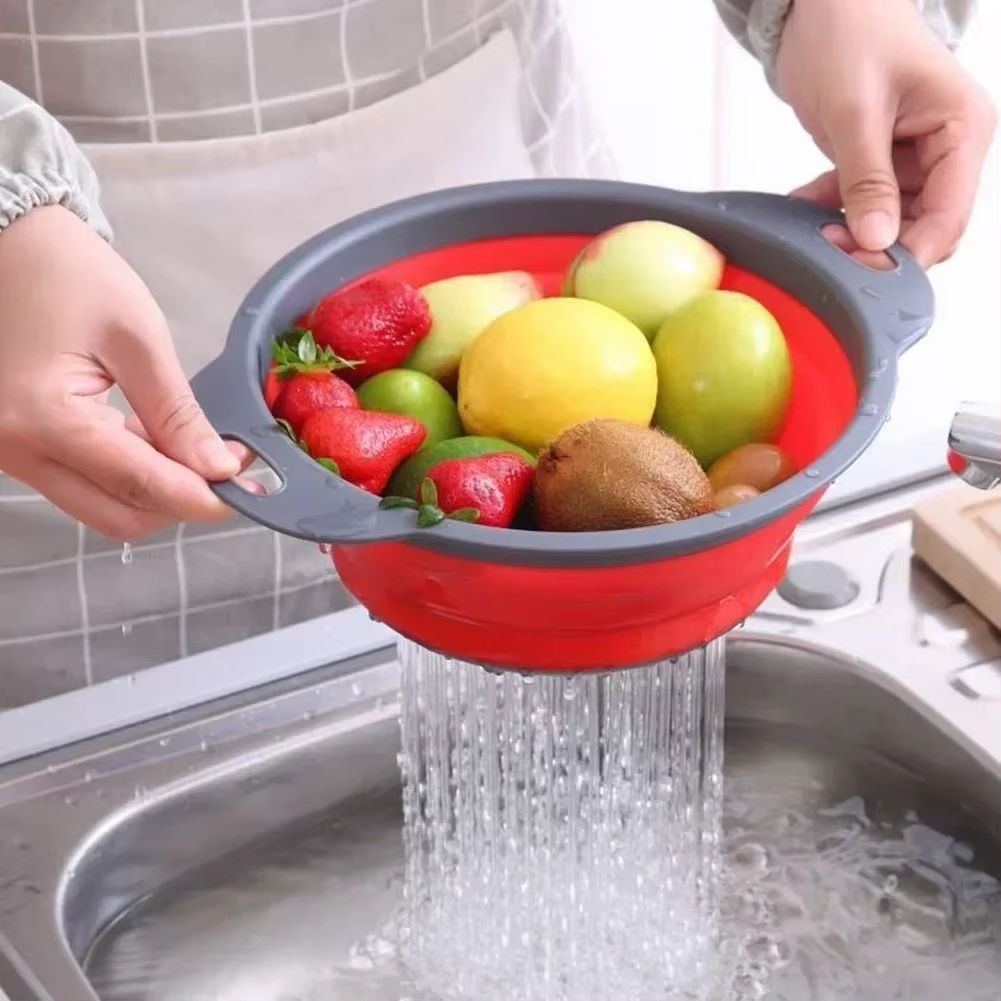 Foldable Collapsible Drain Basket for Washing Fruits and Vegetables