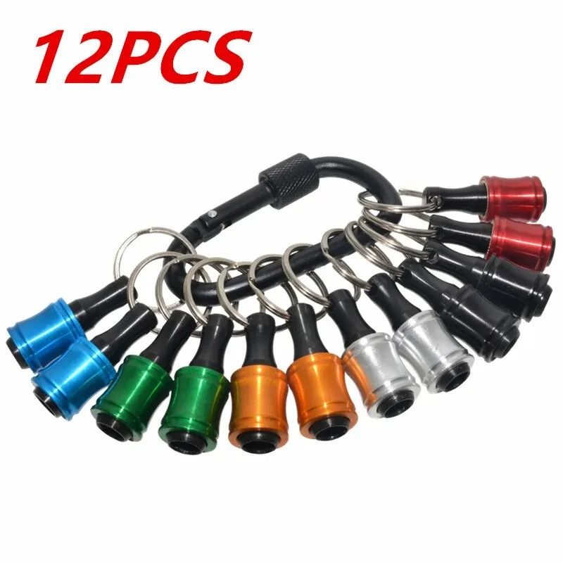Quick Change Hex Shank Screwdriver Bit Holder Set Push to Unlock Aluminum Alloy 12 Piece Extension Bars