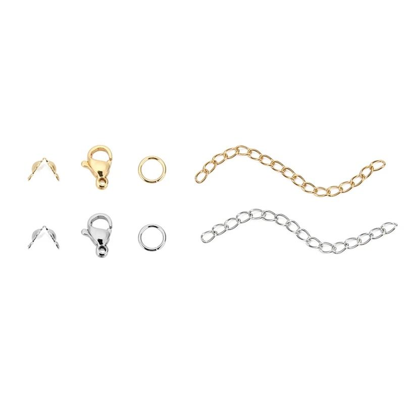 Jewelry Making Kit with Stainless Steel Jump Rings Clasps and Earring Hooks