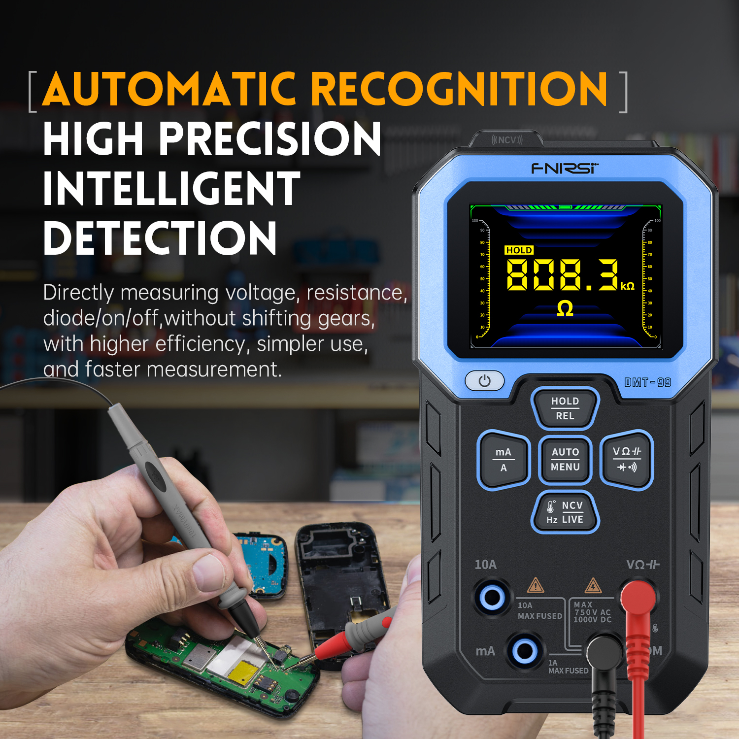 DMT Digital Multimeter True RMS, Auto Range, AC DC, Ohm, Hz, Capacitance Tester