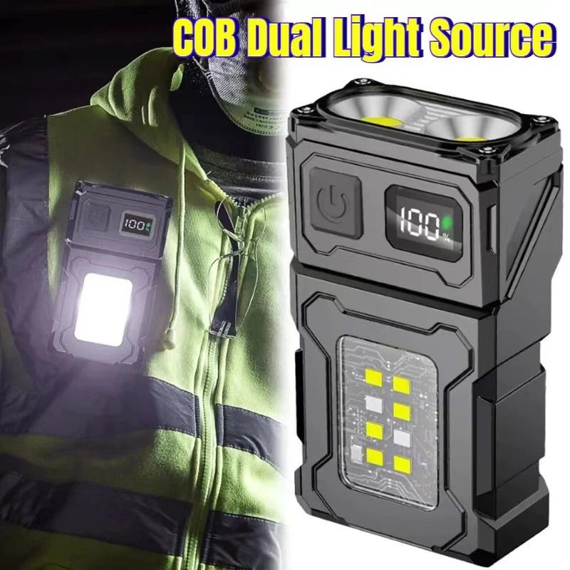 Multifunctional Mini Rechargeable LED Flashlight and Tail Magnet Work Light