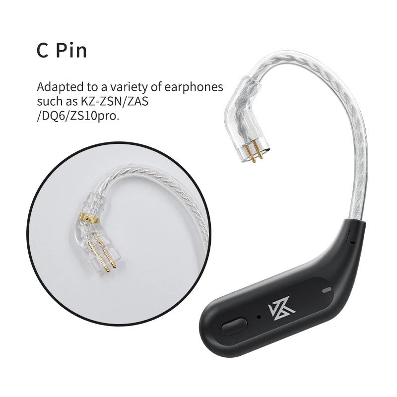 KZ AZ09 HD Wireless Ear Hook Headset Cable with Charging Case Bluetooth 5.4 HIFI Upgrade Adapter