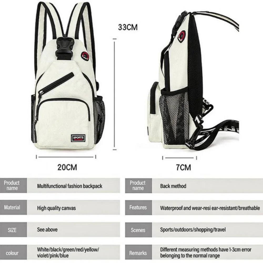 Multi-functional Men's and Women's, KISMIS Messenger Shoulder, Travel Backpack, Chest Bag with Headphone Hole