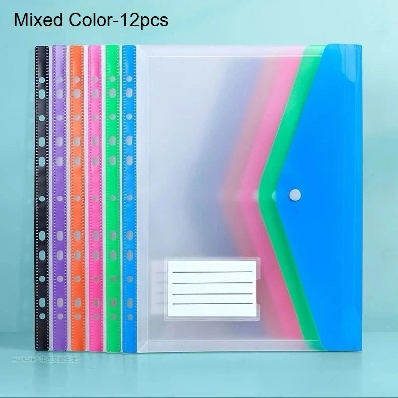 A4 Expanding File Folder Set Push Button Document Organizer for Office and School