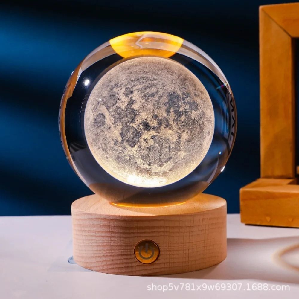 3D Laser Engraved Crystal Ball Night Light