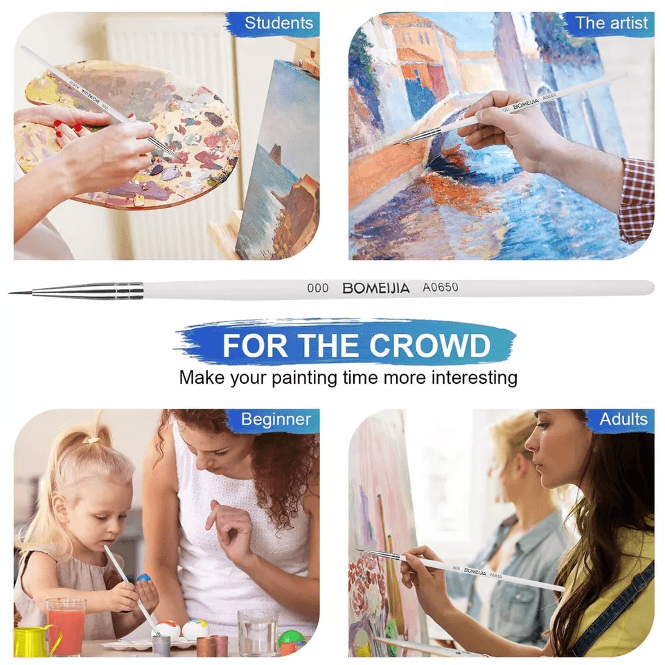 Micro Liner Artist Paint Brush Set for Acrylic Watercolor Miniature Detailing