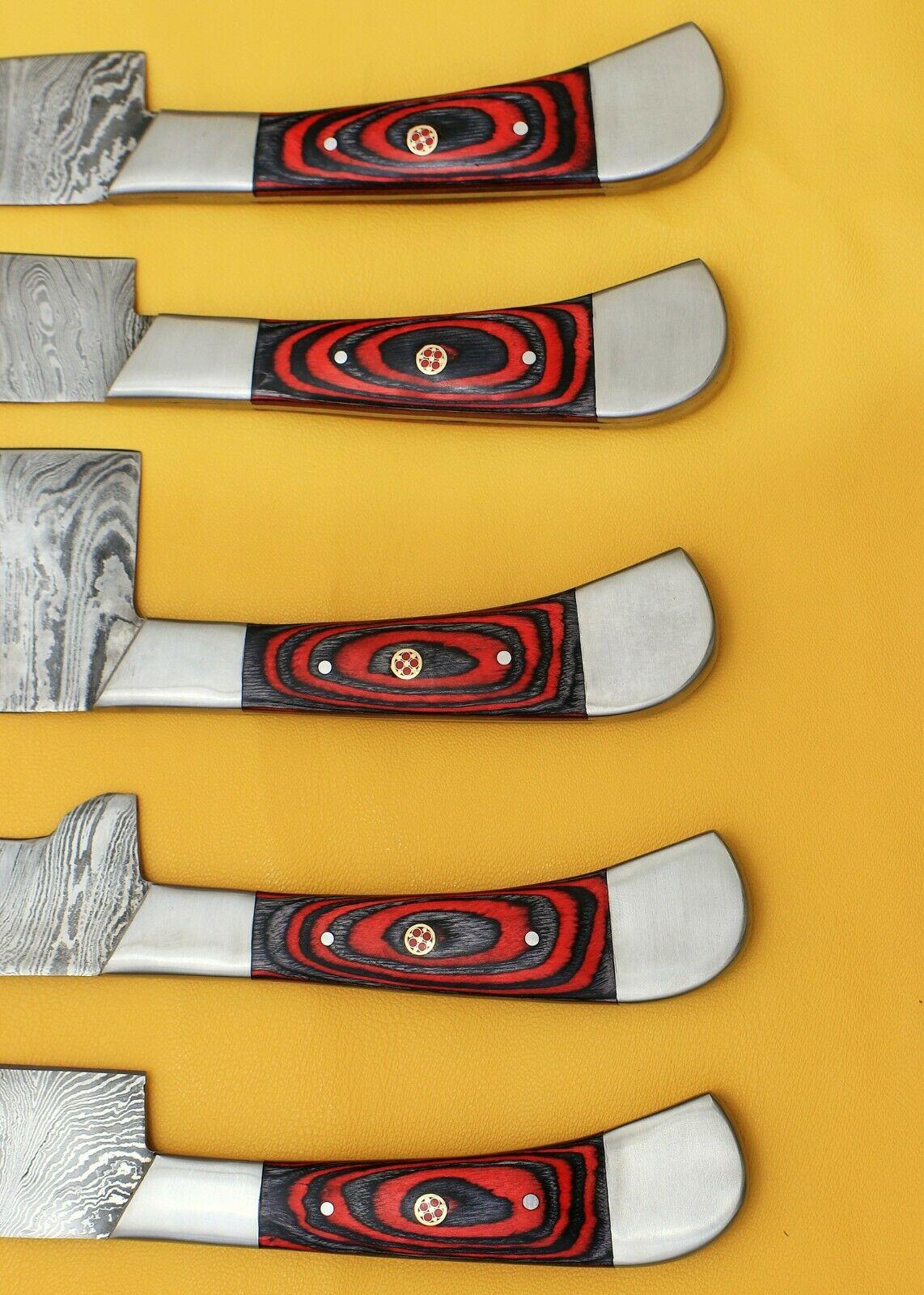 Premium Damascus Chef Knives Set with Pakka Wood Handle