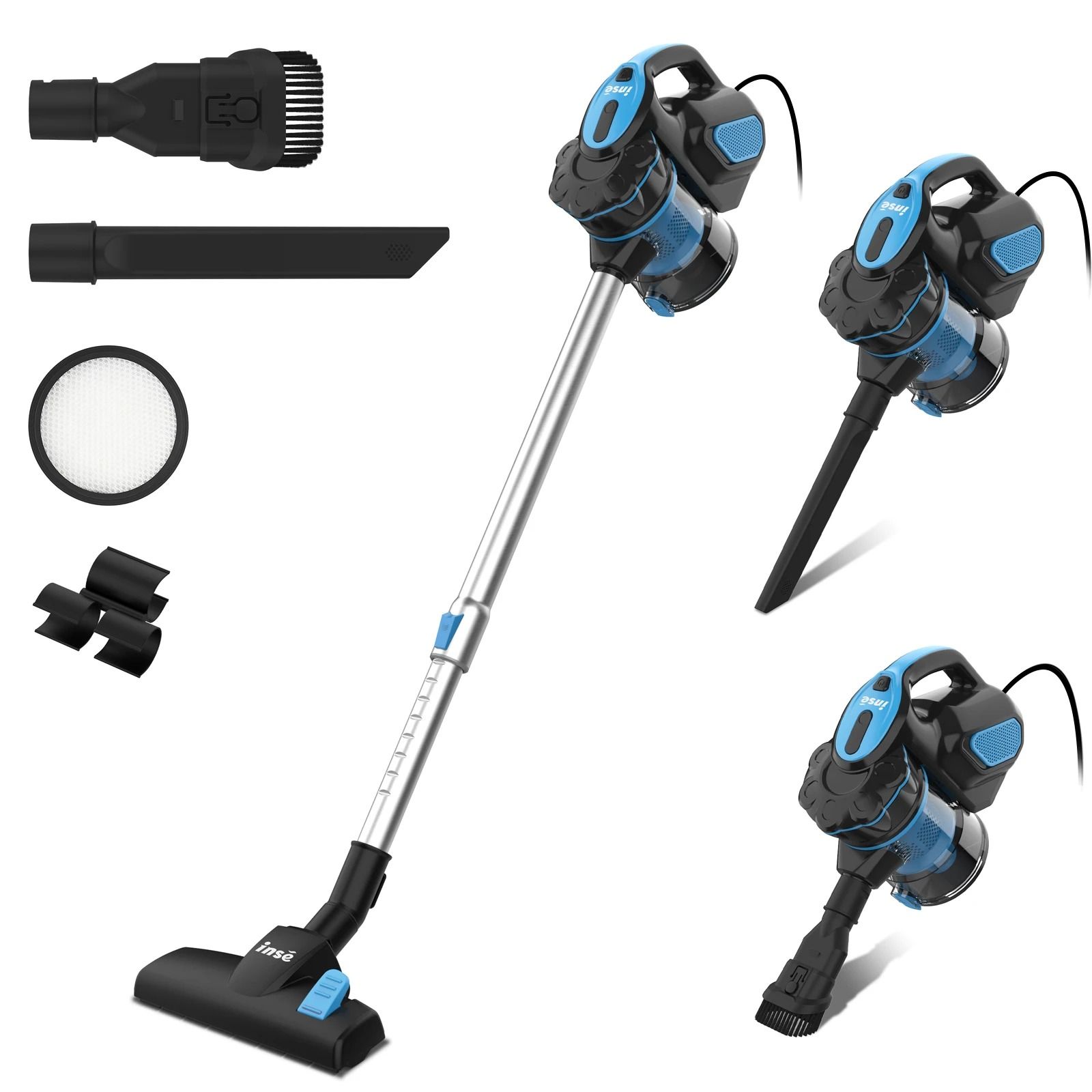 Corded Stick Vacuum Cleaner 18Kpa Suction 600W Motor Lightweight Handheld Vacuum for Pet Hair and Hard Floors