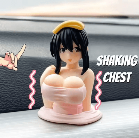 Car Dashboard Anime Girl Phone Holder Cute Bikini Beach Cartoon Wobble Ornament Interior Decor