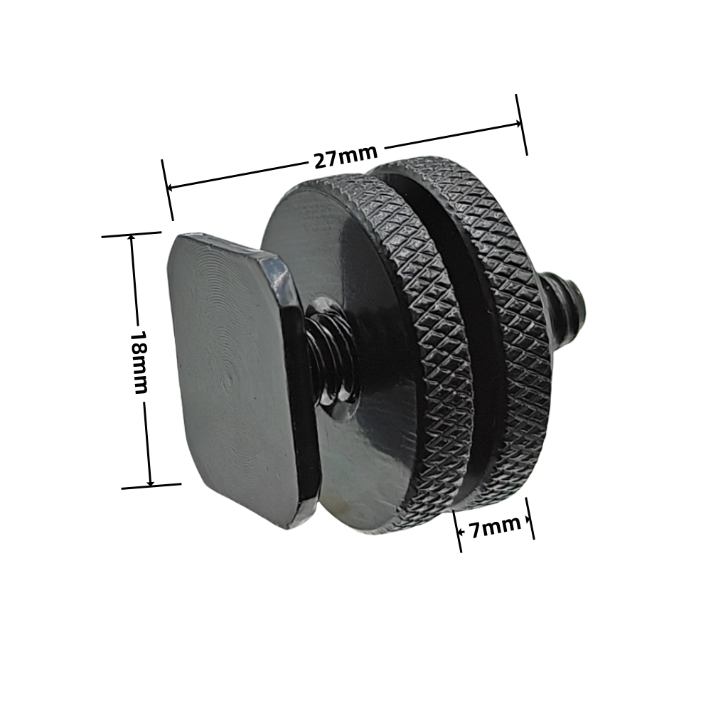 Dual Nut Cold Shoe Adapter – Double-Layer Phone Holder Bracket for Camera & Smartphone